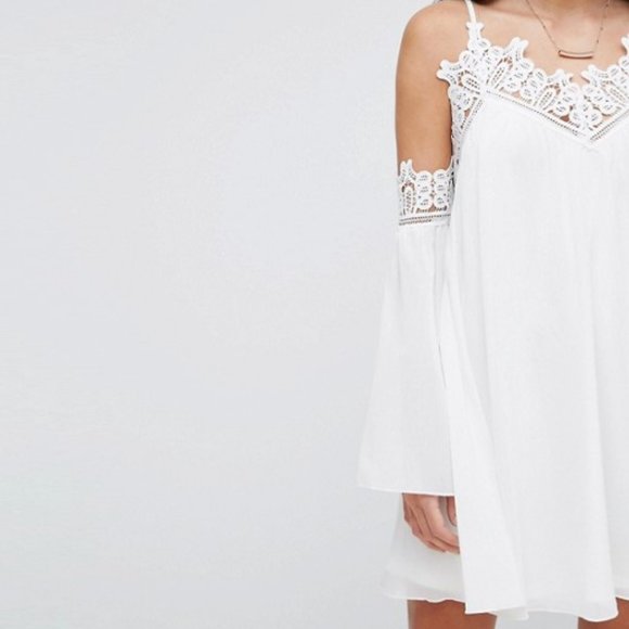 Parisian Cold Shoulder Smock Dress NAVY - Picture 4 of 4